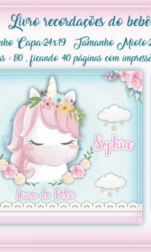 Kit c/ 5: Arquivo Digital Livro do Bebê Unicórnio
