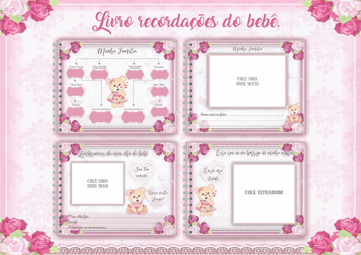 Arquivo Digital Livro do Bebê Ursinha Rosa - Imagem 2