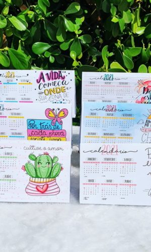 Arquivo digital calendários 2021 em PNG (48 modelos)