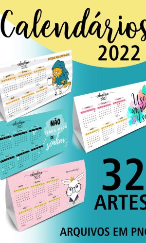 Arquivo digital calendários 2022 em PNG (32 modelos) 001