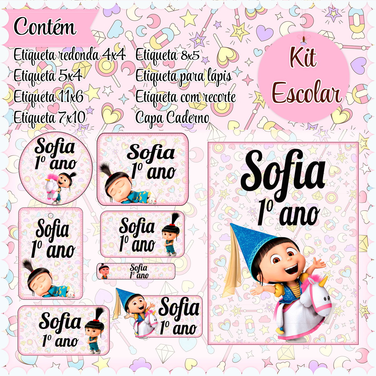 Arquivo Digital Etiqueta Escolar Agnes