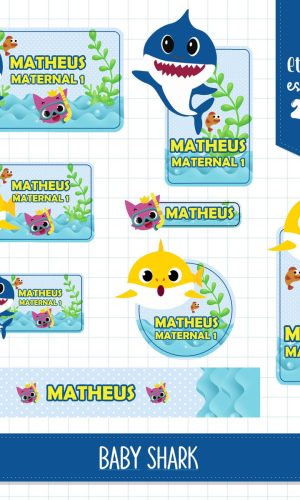 Arquivo Digital Etiqueta Escolar Baby Shark