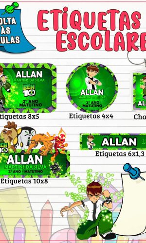 Arquivo Digital Etiqueta Escolar Ben 10