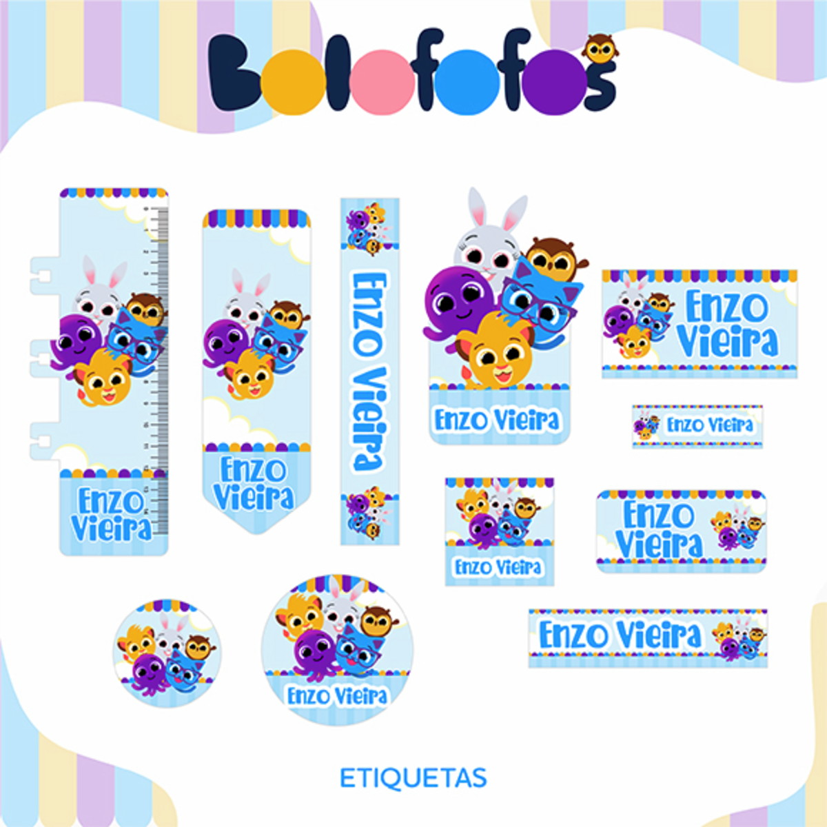 Arquivo Digital Etiqueta Escolar Bolofofo