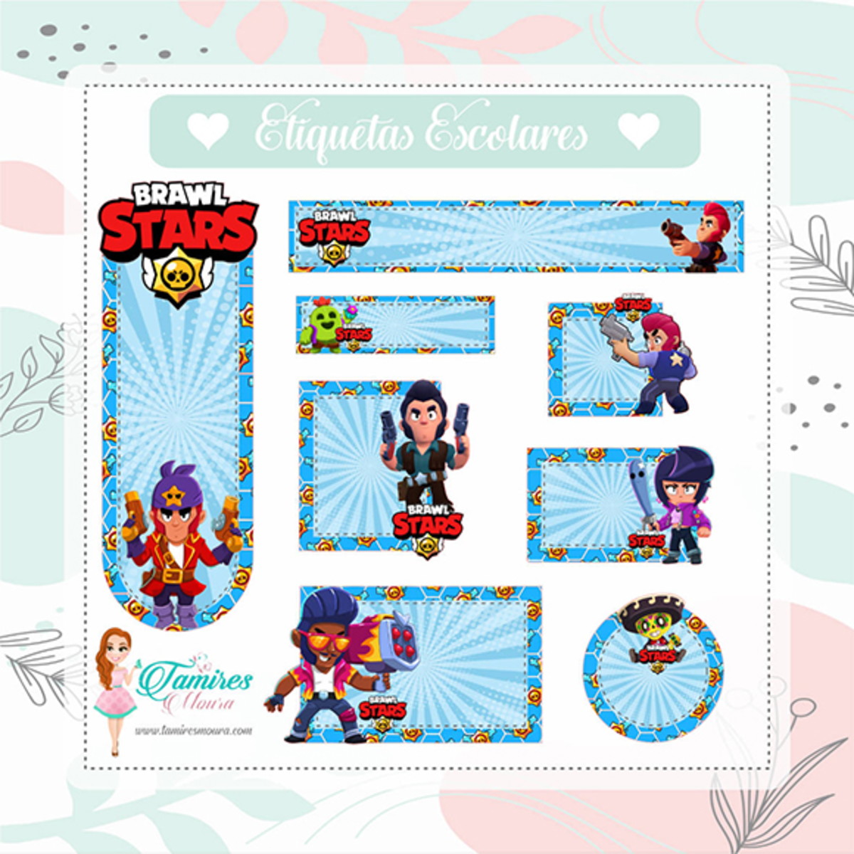 Arquivo Digital Etiqueta Escolar Brawl Star