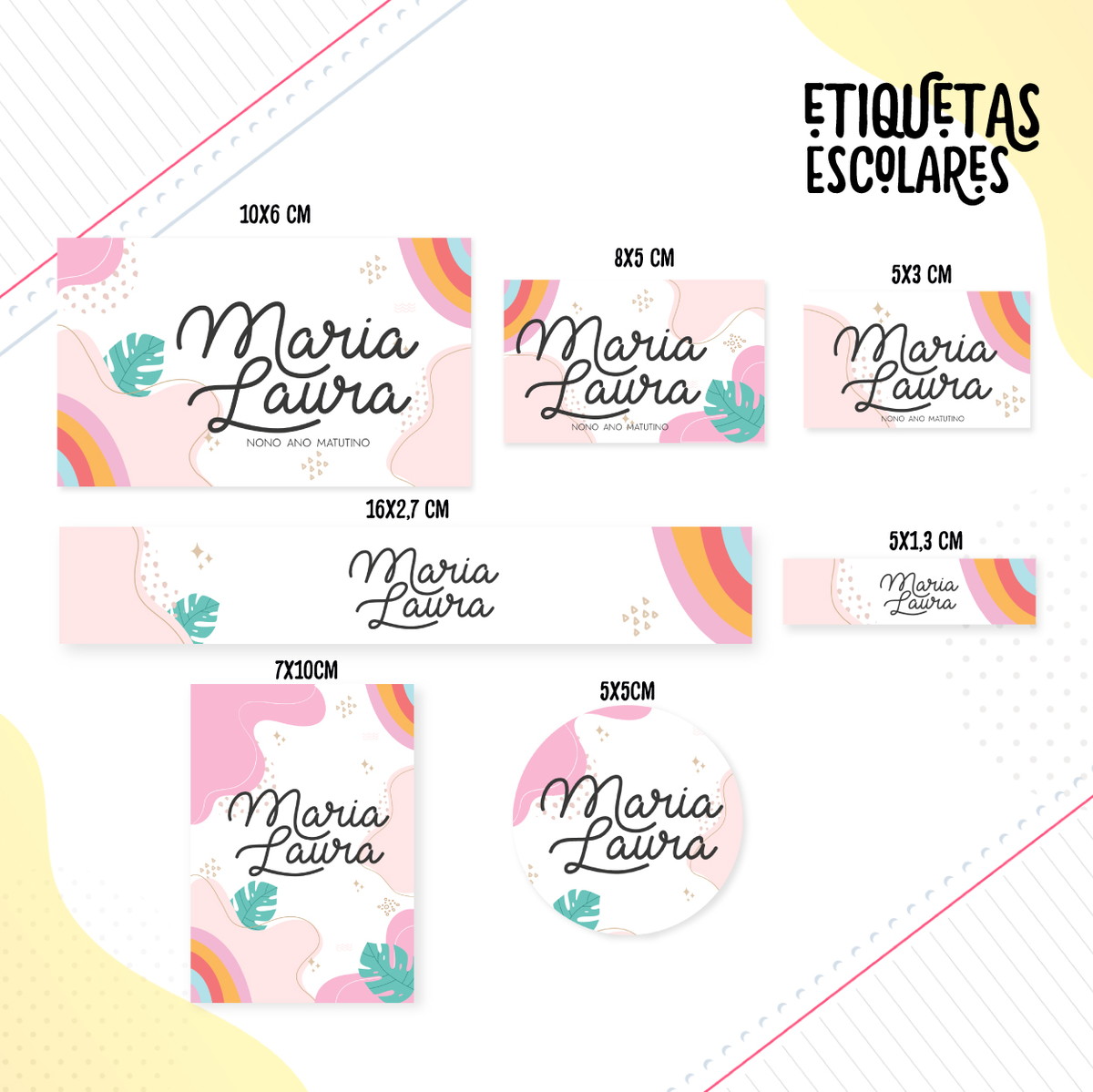 Arquivo Digital Etiqueta Escolar Candy
