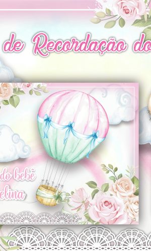 Arquivo Digital Livro do Bebê Balão Rosa