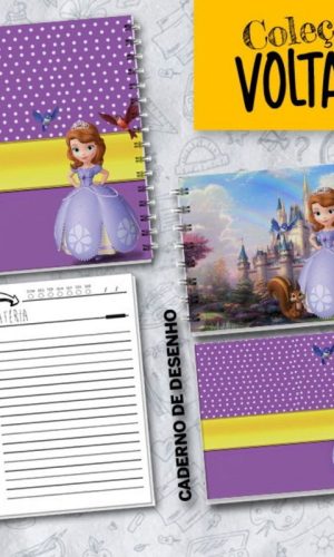 Arquivo Encardenação/etiqueta Escolar Princesa Sofia #15756