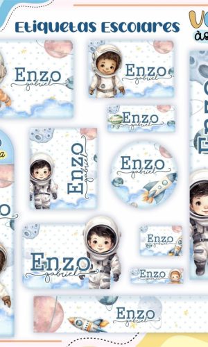 Arquivo Etiqueta Escolar Astronauta #16820