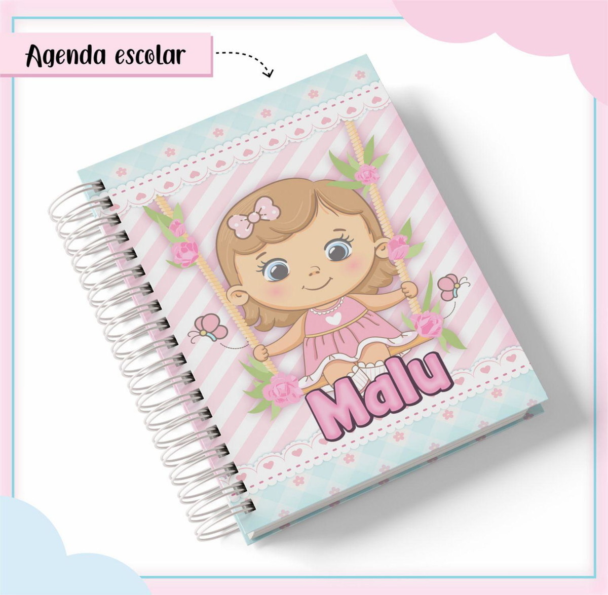 ARQUIVO ETIQUETA ESCOLAR BONEQUINHA MENINA #2809 STUDIO PDF - Imagem 4