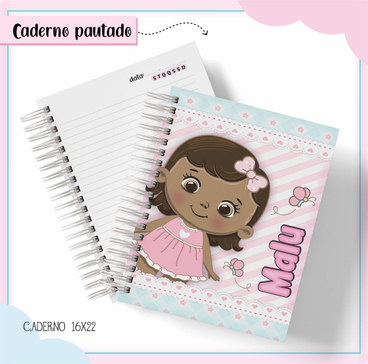 ARQUIVO ETIQUETA ESCOLAR BONEQUINHA MENINA #2809 STUDIO PDF - Imagem 2