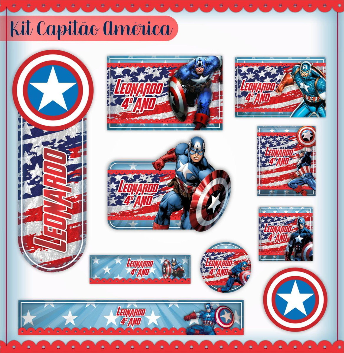 ARQUIVO ETIQUETA ESCOLAR CAPITAO AMERICA #2837 STUDIO E PDF