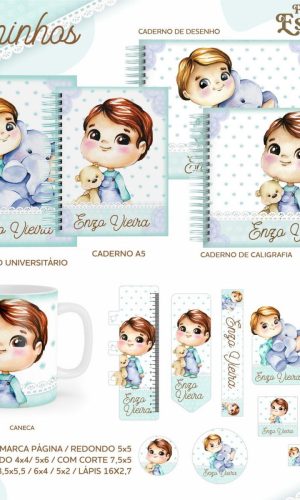 ARQUIVO ETIQUETA ESCOLAR MENININHOS #2816 STUDIO E PDF