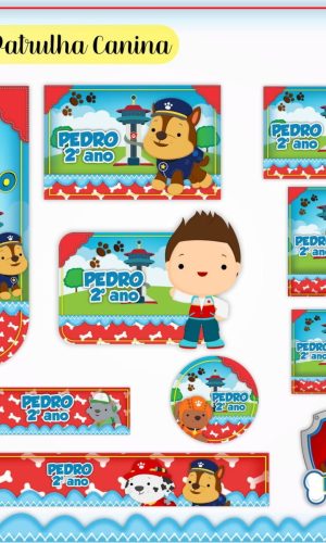 ARQUIVO ETIQUETA ESCOLAR PATRULHA CANINA #2832 STUDIO E PDF