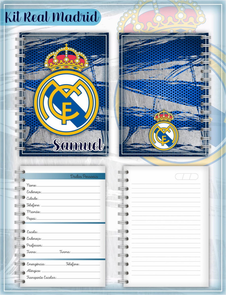 Arquivo Etiqueta Escolar Real Madrid Futebol 2827 Studio pdf - Imagem 2