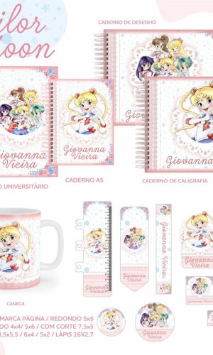 ARQUIVO ETIQUETA ESCOLAR SAILOR MOON #2815 STUDIO E PDF