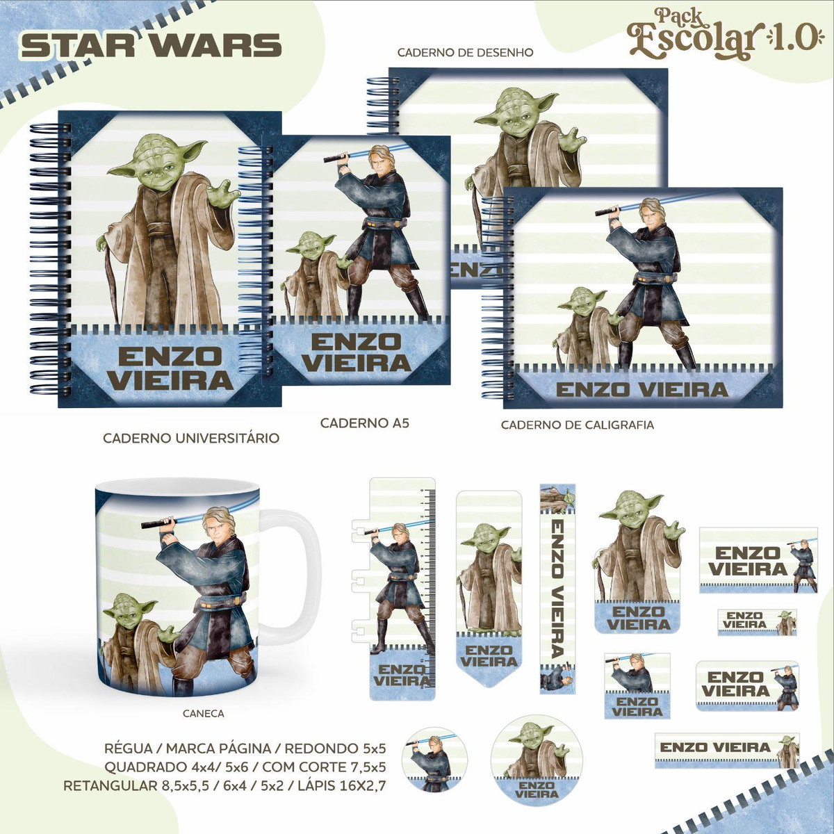 ARQUIVO ETIQUETA ESCOLAR STAR WARS