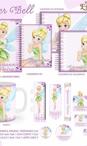 ARQUIVO ETIQUETA ESCOLAR TINKER BELL #2813 STUDIO E PDF