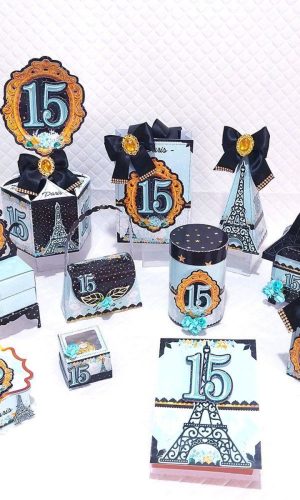 ARQUIVO FESTA DE 15 ANOS AZUL E DOURADO (#7891) PDF STUDIO