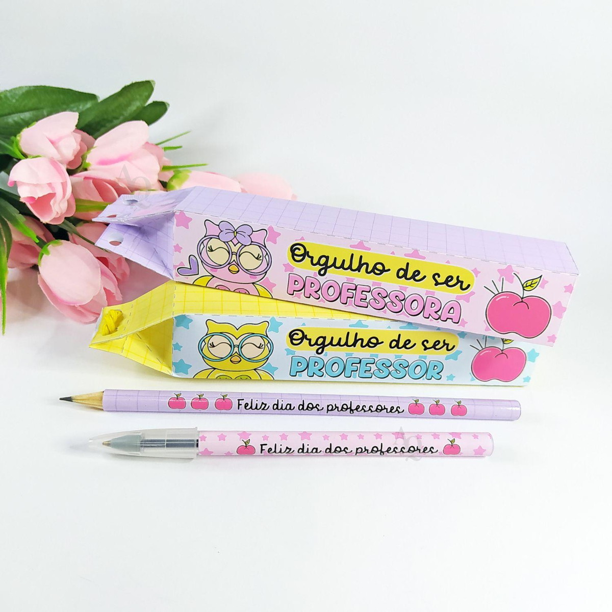 Arquivo Kit Caixa p/ Caneta+lapis Dia dos Professores #15370