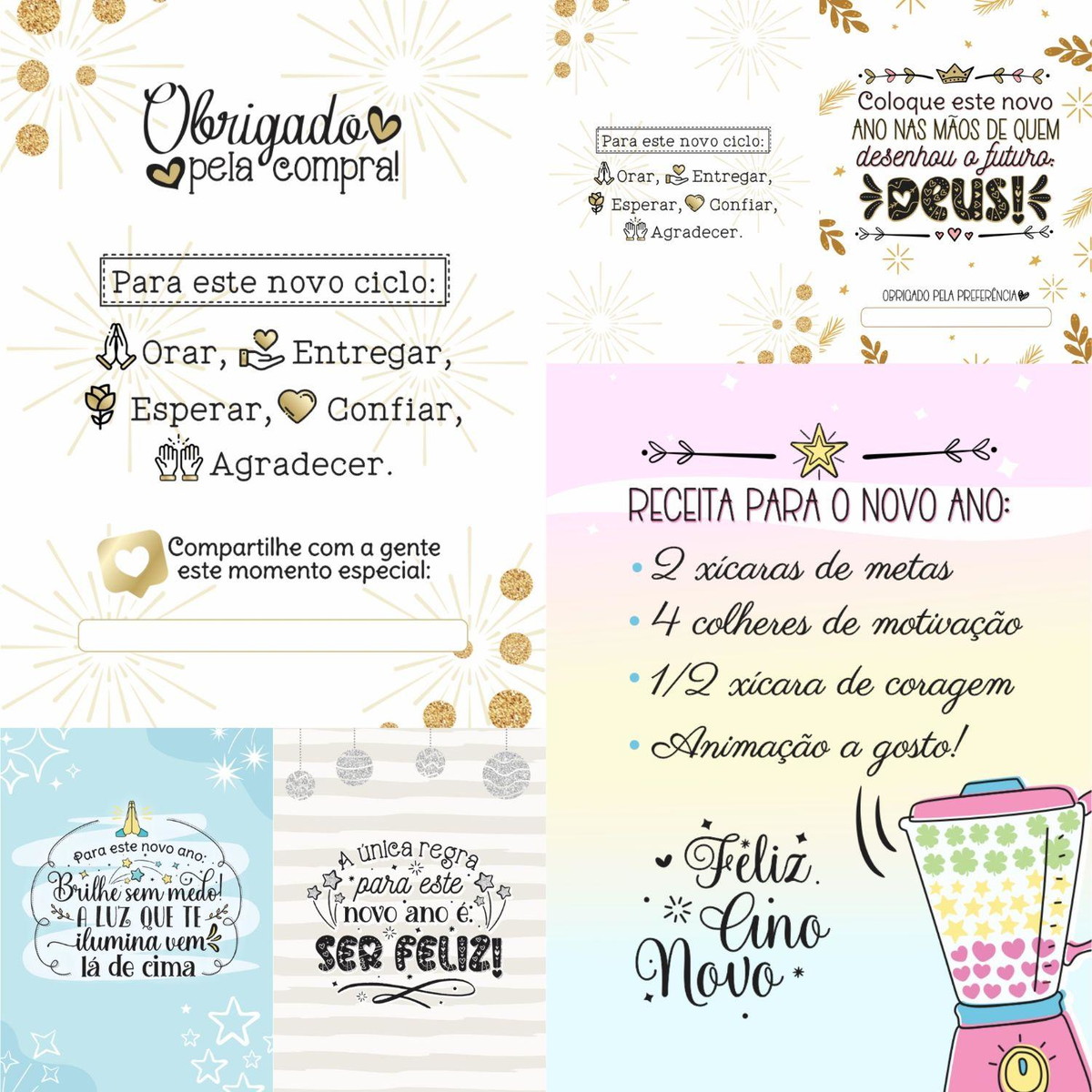 Arquivo Kit Digital Cartões p/ Clientes de Ano Novo #15613 - Imagem 2