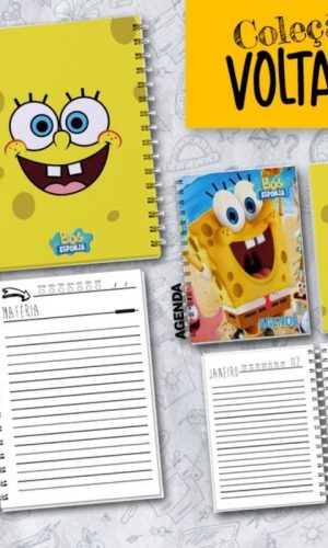 Arquivo Kit Encardenação/etiqueta Escolar Bob Esponja #15759