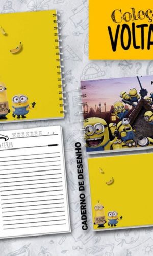 Arquivo Kit Encardenação/etiqueta Escolar Minions #15749