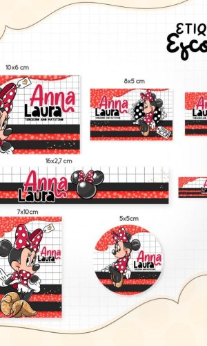 Arquivo Kit Encardenação/etiqueta Escolar Minnie #14649