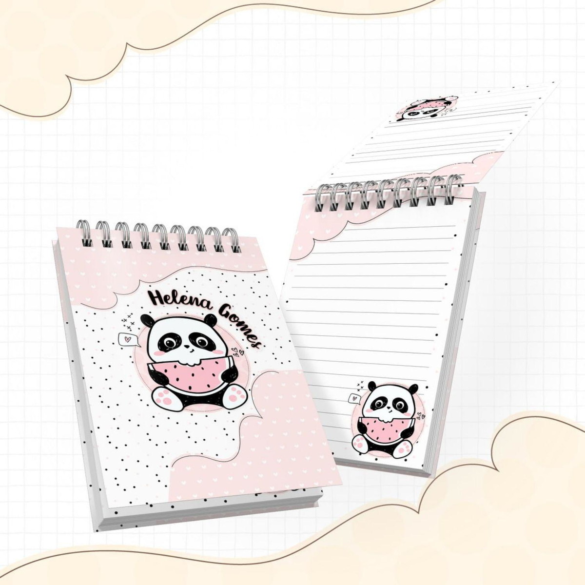 Arquivo Kit Encardenação/etiqueta Escolar Panda #14637 - Imagem 2