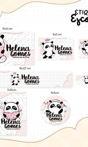 Arquivo Kit Encardenação/etiqueta Escolar Panda #14637