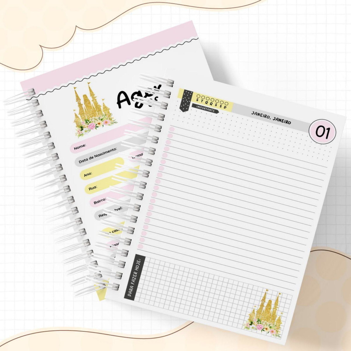 Arquivo Kit Encardenação/etiqueta Escolar Princesas #14650 - Imagem 3