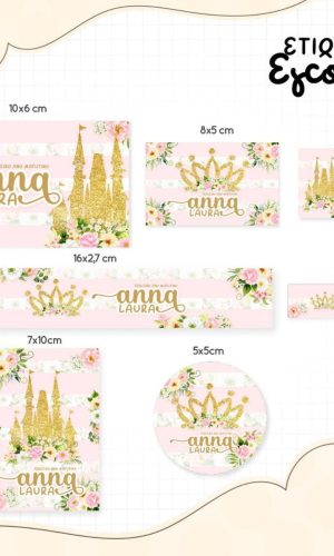 Arquivo Kit Encardenação/etiqueta Escolar Princesas #14650