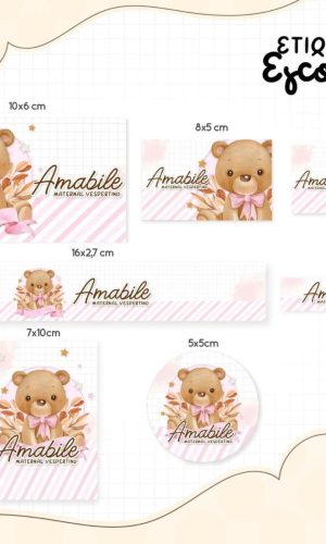Arquivo Kit Encardenação/etiqueta Escolar Ursinha #14651