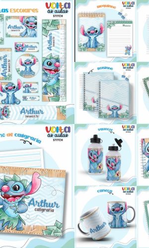 Arquivo Kit Escolar Completo Tema Stich #16868