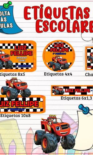 Arquivo Kit Etiqueta Escolar Monster Machine 2023 #15695