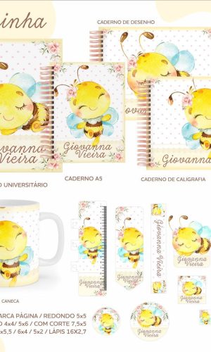 ARQUIVO KIT ETIQUETAS ESCOLARES ABELHINHA #11319
