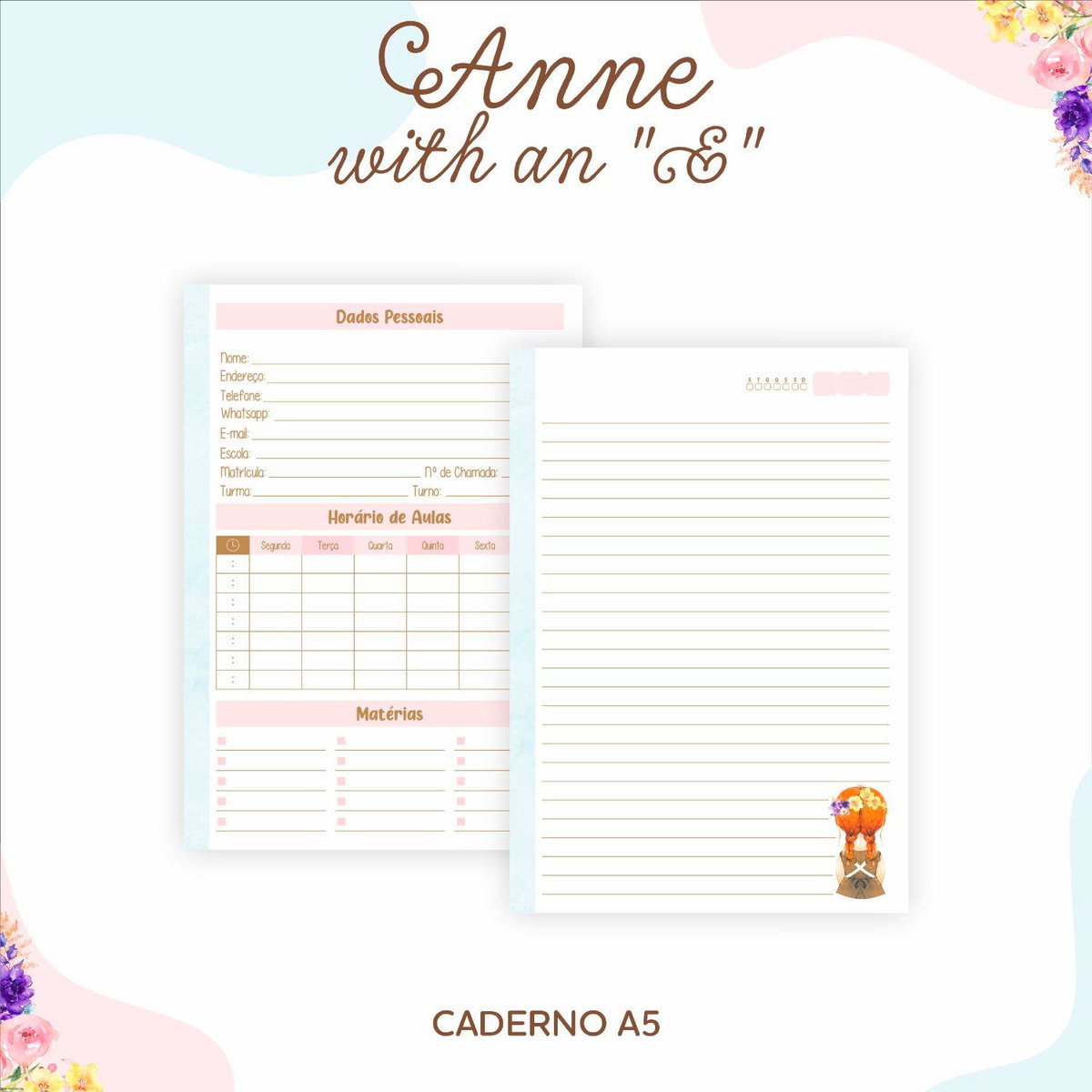 ARQUIVO KIT ETIQUETAS ESCOLARES ANNE WITH AN E #11332 - Imagem 3