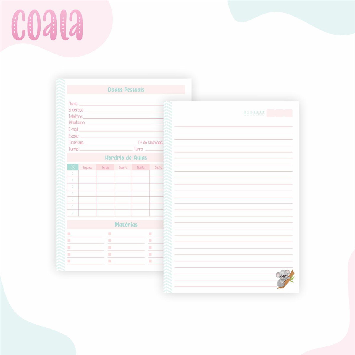 ARQUIVO KIT ETIQUETAS ESCOLARES COALA #11317 - Imagem 4