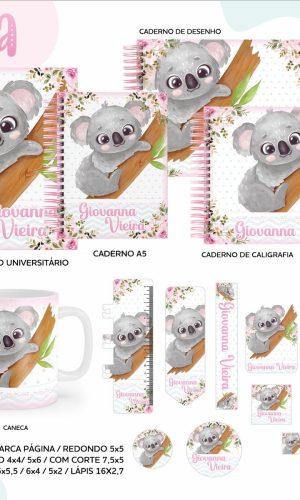ARQUIVO KIT ETIQUETAS ESCOLARES COALA #11317