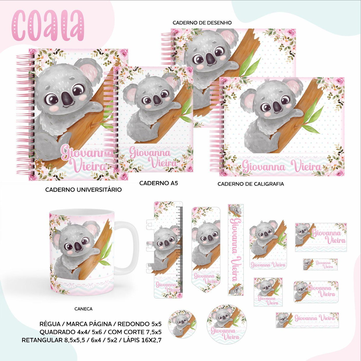 ARQUIVO KIT ETIQUETAS ESCOLARES COALA #11317
