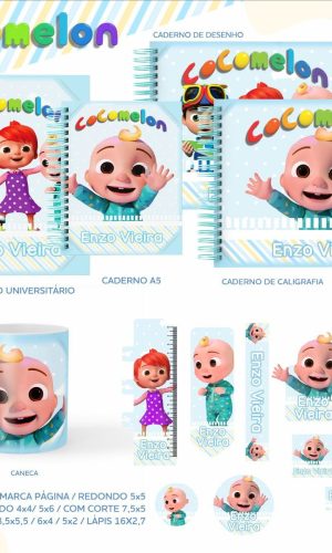ARQUIVO KIT ETIQUETAS ESCOLARES COCOMELON #11326