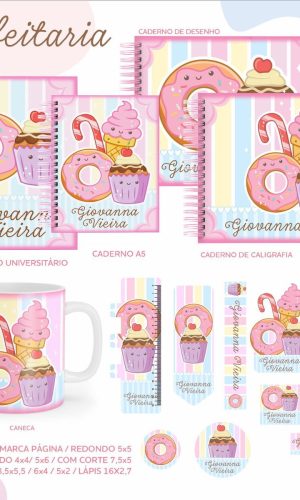 Arquivo Kit Etiquetas Escolares Confeitaria #11338