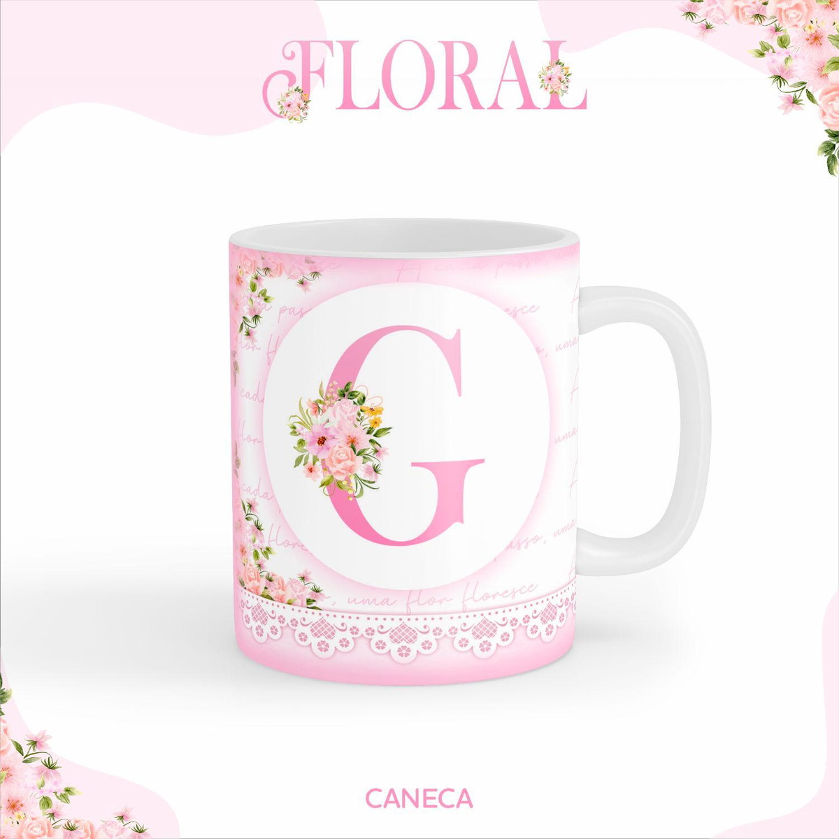 Arquivo Kit Etiquetas Escolares Floral com Letra #11333 - Imagem 4