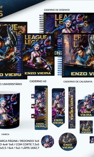 ARQUIVO KIT ETIQUETAS ESCOLARES LEAGUE OF LEGENDS #11315