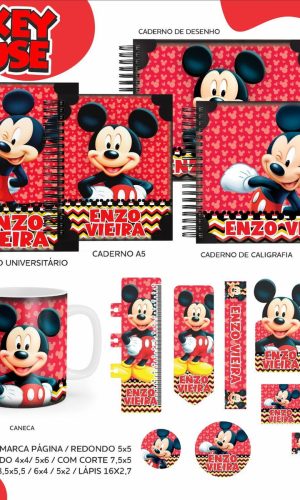 Arquivo Kit Etiquetas Escolares Mickey #11342