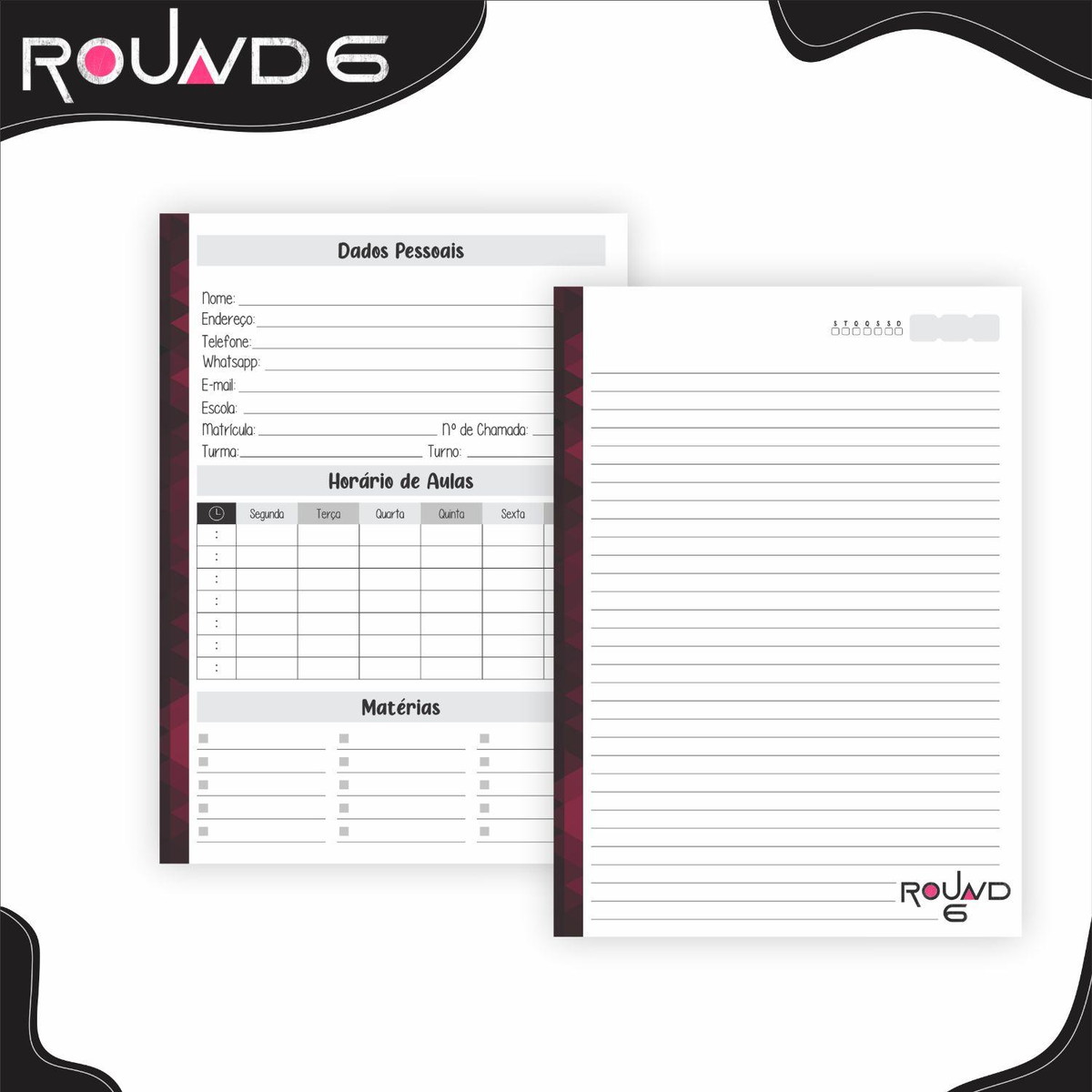 ARQUIVO KIT ETIQUETAS ESCOLARES ROUND 6 #11318 - Imagem 2
