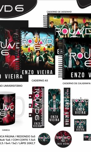 ARQUIVO KIT ETIQUETAS ESCOLARES ROUND 6 #11318