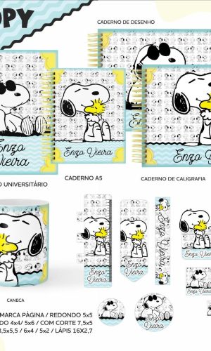 ARQUIVO KIT ETIQUETAS ESCOLARES SNOOPY #11324