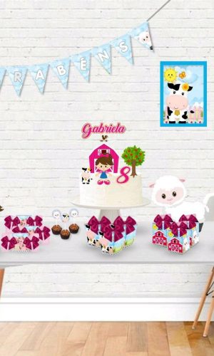 ARQUIVO KIT SÓ UM BOLINHO FAZENDINHA ROSA (#9098)