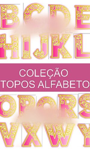 Arquivo Kit Topo de Bolo Letras Alfabeto Arabescos #15810